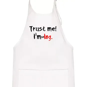 Kuchyňská zástěra Trust me I´m an Ing. / Věř mi jsem Ing. - Dětská zástěra na vaření - Univerzální velikost ( Bílá )