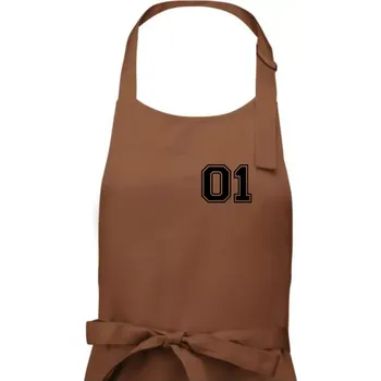 Kuchyňská zástěra King - Queen - 01 dres (černobílá) - Dámská zástěra na vaření - Univerzální velikost ( Kakaová )