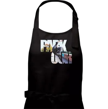 Kuchyňská zástěra Parkour nápis ve městě - Dámská zástěra na vaření - Univerzální velikost ( Černá )