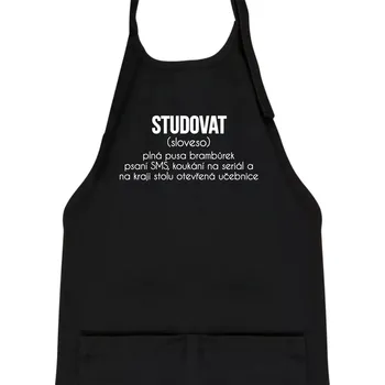 Kuchyňská zástěra Studovat - Dětská zástěra na vaření - Univerzální velikost ( Černá )