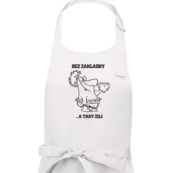 Kuchyňská zástěra Školní triko - Bez základky - Pánská zástěra na vaření - Univerzální velikost ( Bílá )