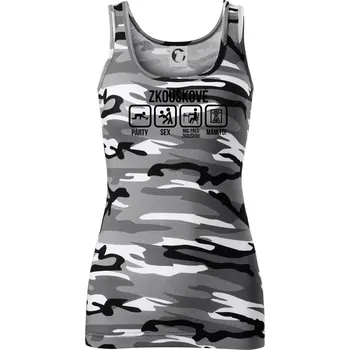 Dámské tričko Zkouškové - Dámské Maskáčové tílko - S ( Šedý maskáč )