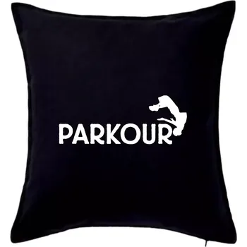 Polštář Parkour - salto - Polštář 50x50 - 50x50 - Pouze potah ( Černá )