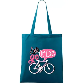 Lets go ride - Taška bavlněná - 42 x 38 cm ( Petrolejová )