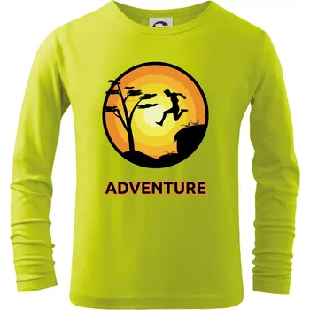Chlapecké tričko Parkour adventure - Triko dětské Long Sleeve - 122 cm/6 let ( Limetková )
