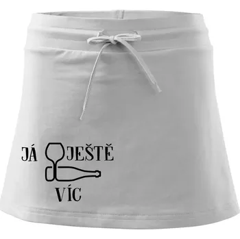 Dámská sukně Já ještě víc piju - Sportovní sukně - two in one - L ( Bílá )