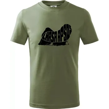 Chlapecké oblečení Lhasa Apso nápis v těle - Tričko dětské bavlněné - 158 cm/12 let ( Khaki )