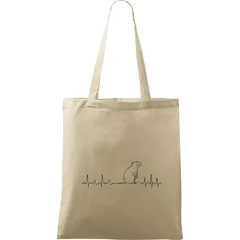 EKG křivka kapybara - Taška bavlněná - 42 x 38 cm ( Naturální )