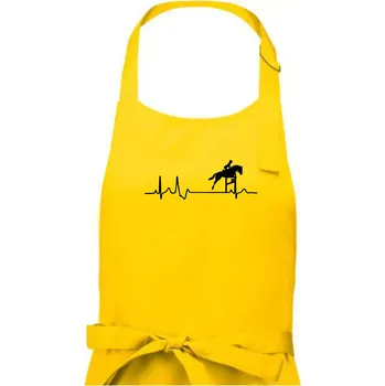Kuchyňská zástěra EKG kůň přeskok - Pánská zástěra na vaření - Univerzální velikost ( Žlutá )