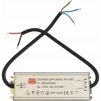 Napájecí zdroj pro osvětlení LED zdroj WM Power BPV-1280TI 12 V 6,7 A 80 W IP67