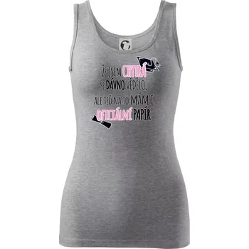 Dámské tričko Že jsem chytrá se dávno vědělo - Dámské tílko - L ( Tmavě šedý melír )