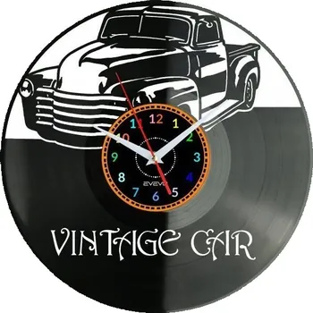 Hodiny Staré Americké Auto Nástěnné Hodiny Vinylová Deska Moderní Dekorace