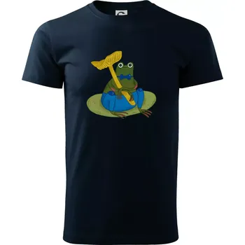 Pánské tričko Žába s houbou (studio-arte.cz) - Triko extra velké (5-8XL) - 8XL ( Námořní modrá (velmi tmavá - téměř černá) )