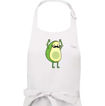 Kuchyňská zástěra Párové triko - avokádo - Pánská zástěra na vaření - Univerzální velikost ( Bílá )