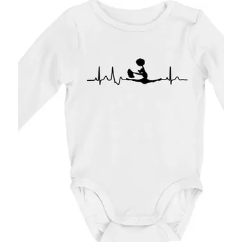 EKG roztleskávačka roznožka - Body kojenecké s dlouhým rukávem - Dlouhý r. 6-12 měs ( Bílá )