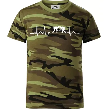 EKG wrestling - Dětské maskáčové triko - 104-110cm / 3-4 roky ( Zelený maskáč )