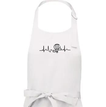 Kuchyňská zástěra EKG létání balonem - Pánská zástěra na vaření - Univerzální velikost ( Bílá )