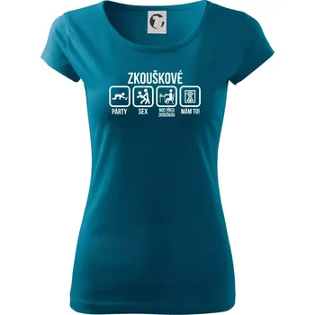 Zkouškové - Dámské triko Pure - XS ( Petrolejová )