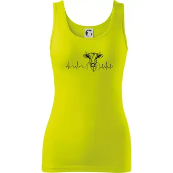 Dámské tričko EKG křivka kráva - Dámské tílko - S ( Limetková )