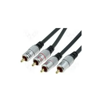 Audio kabel Kabel RCA vidlice x2,z obou stran 0,5m černá