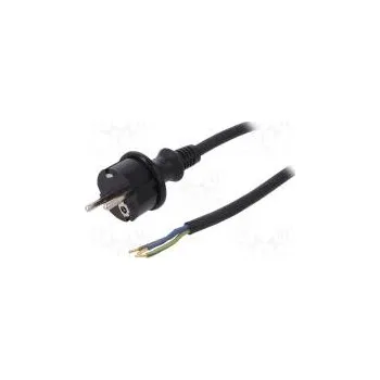 Napájecí kabel Kabel CEE 7/7 (E/F) vidlice,vodiče,SCHUKO vidlice guma 2m