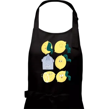 Kuchyňská zástěra Citroni kreslení (studio-arte.cz) - Pánská zástěra na vaření - Univerzální velikost ( Černá )