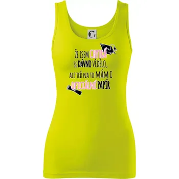 Že jsem chytrá se dávno vědělo - Dámské tílko - L ( Limetková )