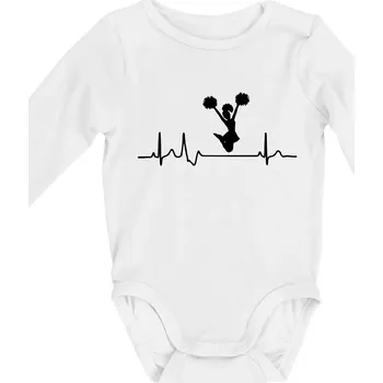 EKG roztleskávačka výskok - Body kojenecké s dlouhým rukávem - Dlouhý r. 3-6 měs ( Bílá )