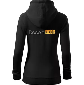 Dámská mikina Pivní měsíce - decemBEER - Dámská mikina trendy zipper s kapucí - S ( Černá )