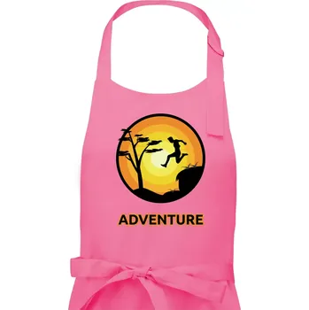 Kuchyňská zástěra Parkour adventure - Pánská zástěra na vaření - Univerzální velikost ( Růžová )