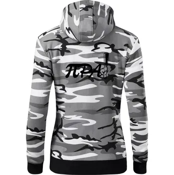 Dámská mikina Pípa matematika - Dámská mikina trendy zipper s kapucí - XS ( Šedý maskáč )