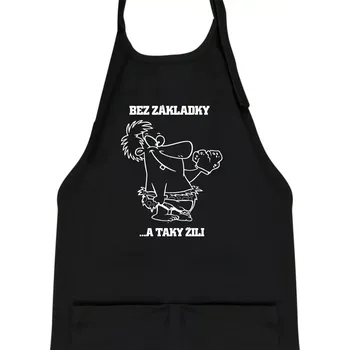Kuchyňská zástěra Školní triko - Bez základky - Dětská zástěra na vaření - Univerzální velikost ( Černá )