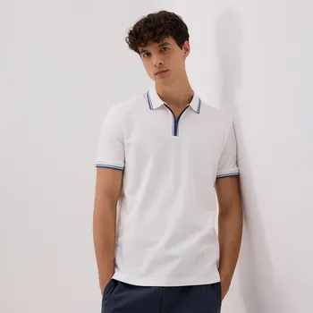 Pánské tričko Reserved - Polo tričko regular s lemovkou - bílá - 750EC-00X - 750EC-00X-M