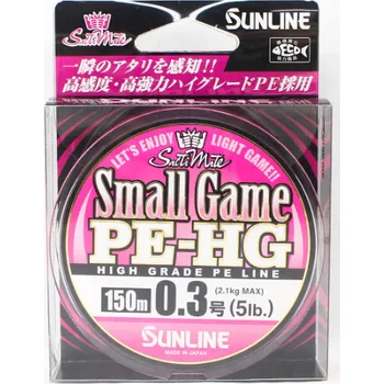 Rybářská šňůra Pletená šňůra Sunline Small Game PE-HG #0,3 (0,094mm) 150m Sakura Pink