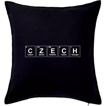 Polštář CZECH - periodická tabulka - Polštář 50x50 - 50x50 - Pouze potah ( Černá )