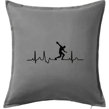 Polštář EKG hod diskem - Polštář 50x50 - 50x50 - Pouze potah ( Tmavě šedý melír )