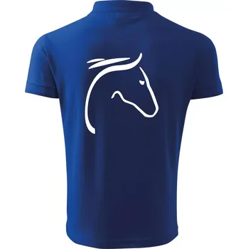 Pánská košile Kůň - hlava silueta - Polokošile pánská Pique Polo 203 - 4XL ( Královská modrá )