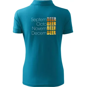 Pivní měsíce - Všechny - Polokošile dámská Pique Polo - M ( Tmavý tyrkys )