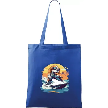 Bígl na vodním skútru - Taška bavlněná - 42 x 38 cm ( Královská modrá )