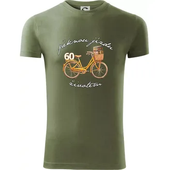 Mužská jízda životem 60 - Viper FIT - Pánské zůžené tričko - S ( Khaki )