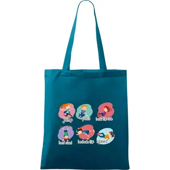 Nákupní taška Parkour moves - Taška bavlněná - 42 x 38 cm ( Petrolejová )