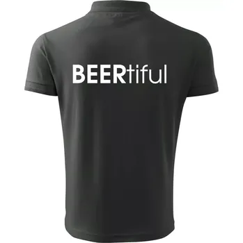Pánská košile Pivní nápisy BEERtiful - Polokošile pánská Pique Polo 203 - XL ( Tmavá břidlice (šedá se zeleným nádechem) )