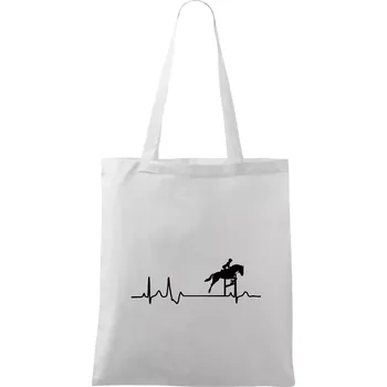 EKG kůň přeskok - Taška bavlněná - 42 x 38 cm ( Bílá )