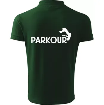 Pánská košile Parkour - salto - Polokošile pánská Pique Polo 203 - 4XL ( Lahvově zelená )