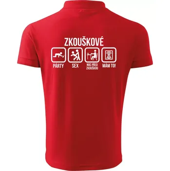 Pánská košile Zkouškové - Polokošile pánská Pique Polo 203 - L ( Červená )