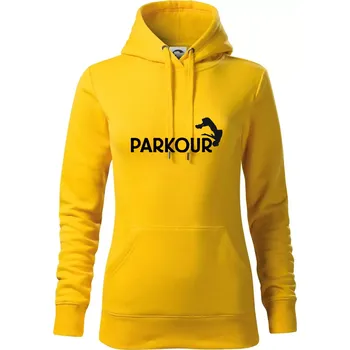 Dámská mikina Parkour - salto - Mikina dámská Cape s kapucí - L ( Žlutá )