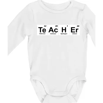 Periodická tabulka - Teacher - Body kojenecké s dlouhým rukávem - Dlouhý r. do 3 měs ( Bílá )