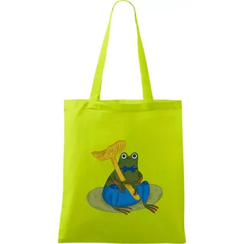 Žába s houbou (studio-arte.cz) - Taška bavlněná - 42 x 38 cm ( Limetková )