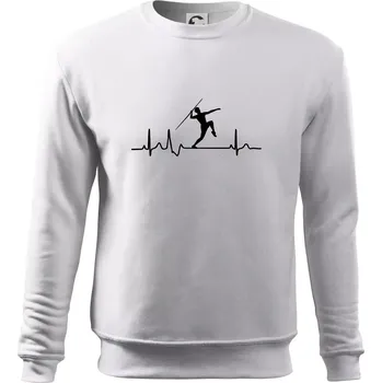 Pánská mikina EKG hod oštěpem muž - Mikina Essential pánská - 3XL ( Bílá )
