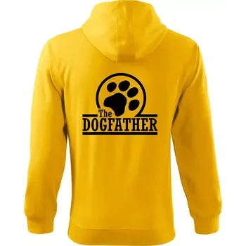 Pánská mikina Dogfather - Mikina s kapucí na zip trendy zipper - 2XL ( Žlutá )